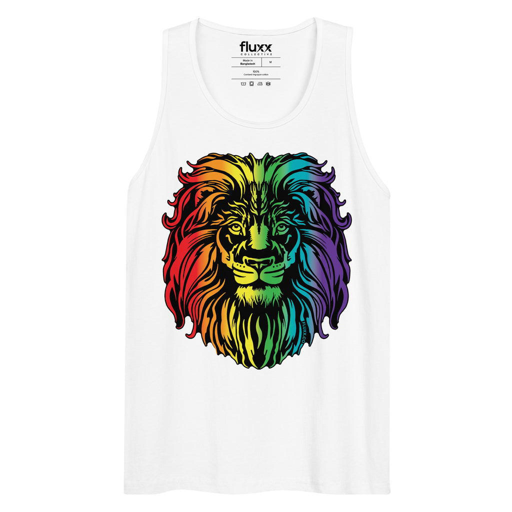 Heart of a Lion Pride Tank White/Rainbow