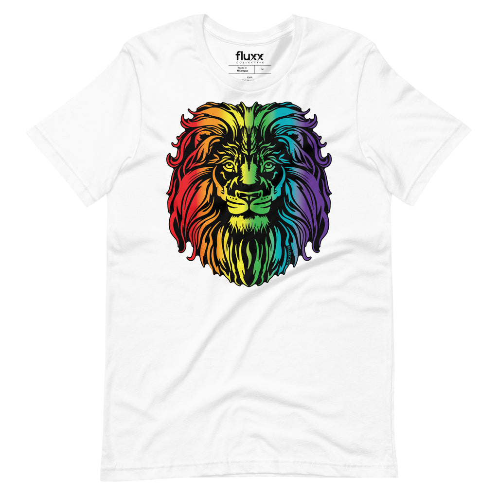 Heart of a Lion Pride Tee White/Rainbow