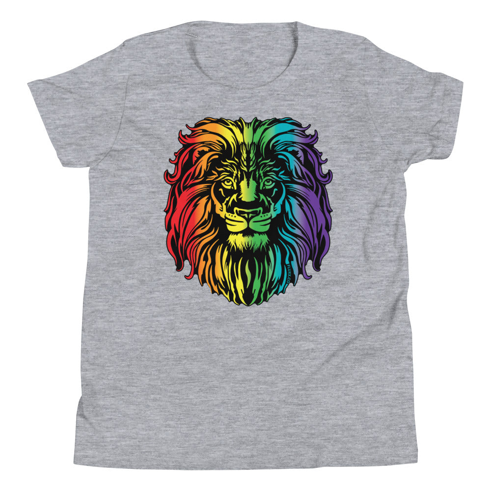 Heart of a Lion Pride Youth Tee Grey/Rainbow