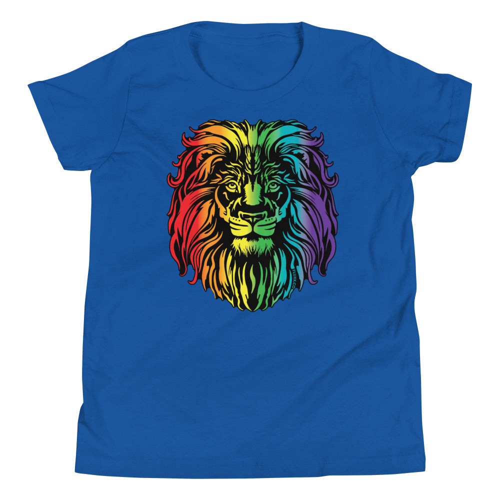 Heart of a Lion Pride Youth Tee Royal/Rainbow